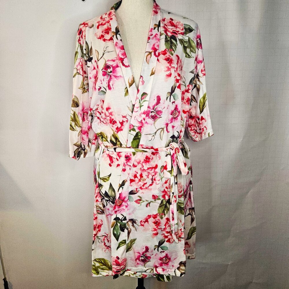 Kimona-Style Polyester MuMu One-Size Short-sleeved Brie Robe